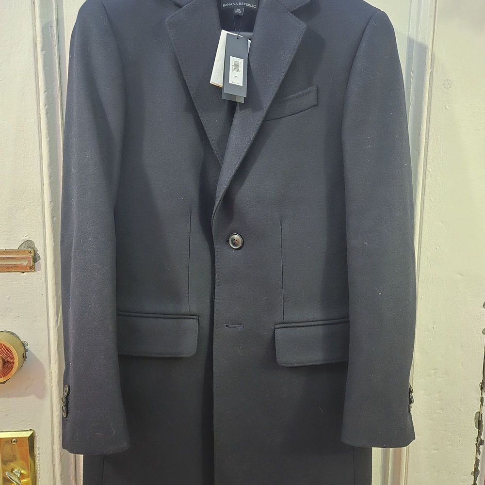 Banana Republic Navy Topcoat